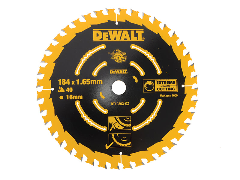 DEWALT Extreme Framing Circular Saw Blade 184 x 16mm x 40T