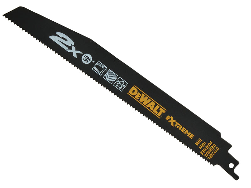 DEWALT 2X Life General Purpose Reciprocating Blade 228mm x 10 TPI (Pack 5)