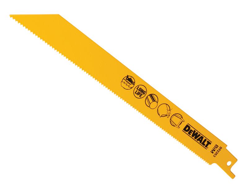 DEWALT Bi-Metal Reciprocating Blade for Metal 203mm x 14 TPI (Pack 5)