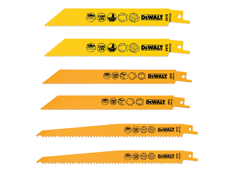 DEWALT DT2444 Reciprocating Saw Blade Set, 6 Piece