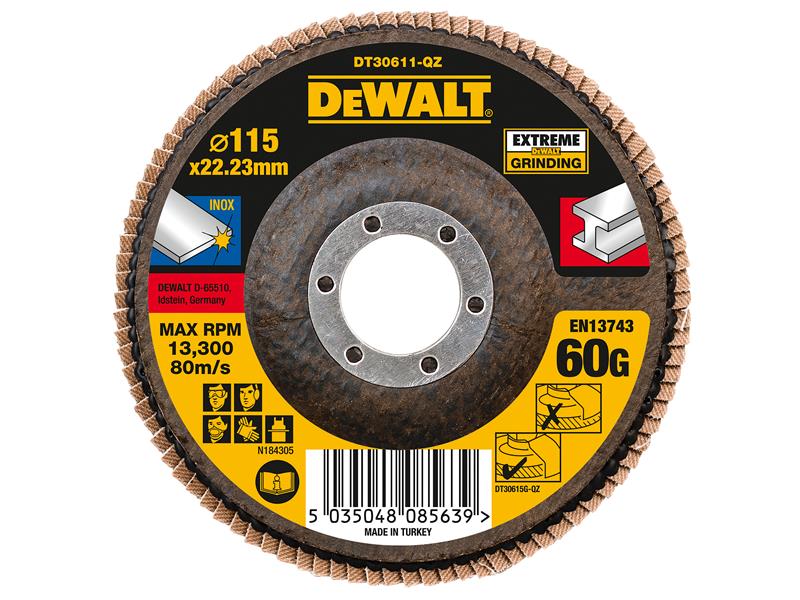 DEWALT Extreme Flap Disc 115 x 22.2mm 60G