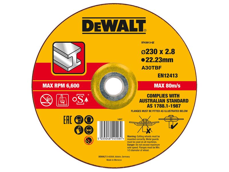 DEWALT Depressed Centre Metal Cutting Disc 230mm