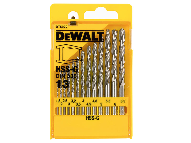 DEWALT HSS-G Jobber Drill Bit Set, 13 Piece