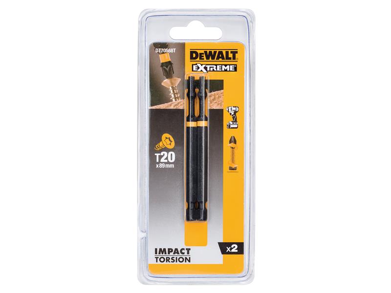 DEWALT Impact Torsion Bits TX20 x 85mm (Pack 2)