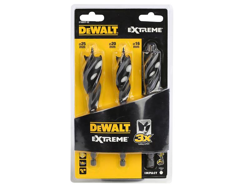 DEWALT EXTREME® Tri Flute Bit 3 Piece Set 152mm