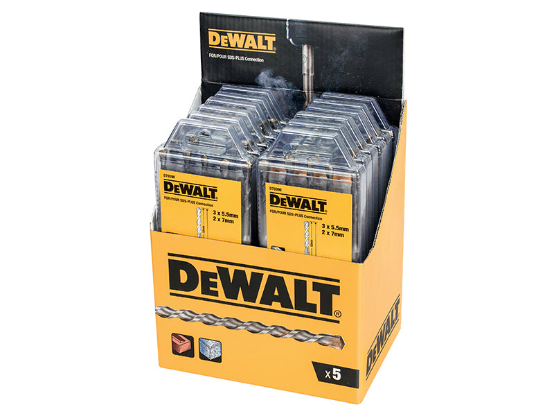 DEWALT DT9398 SDS Plus Drill Bit Set, 5 Piece Display of 12