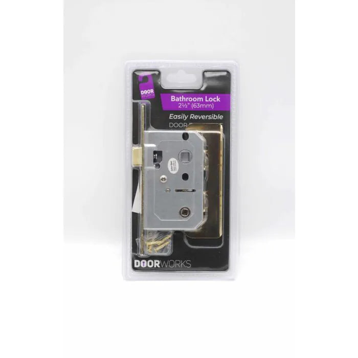 DOORWORKS BATHROOM LOCK 63MM BRASS