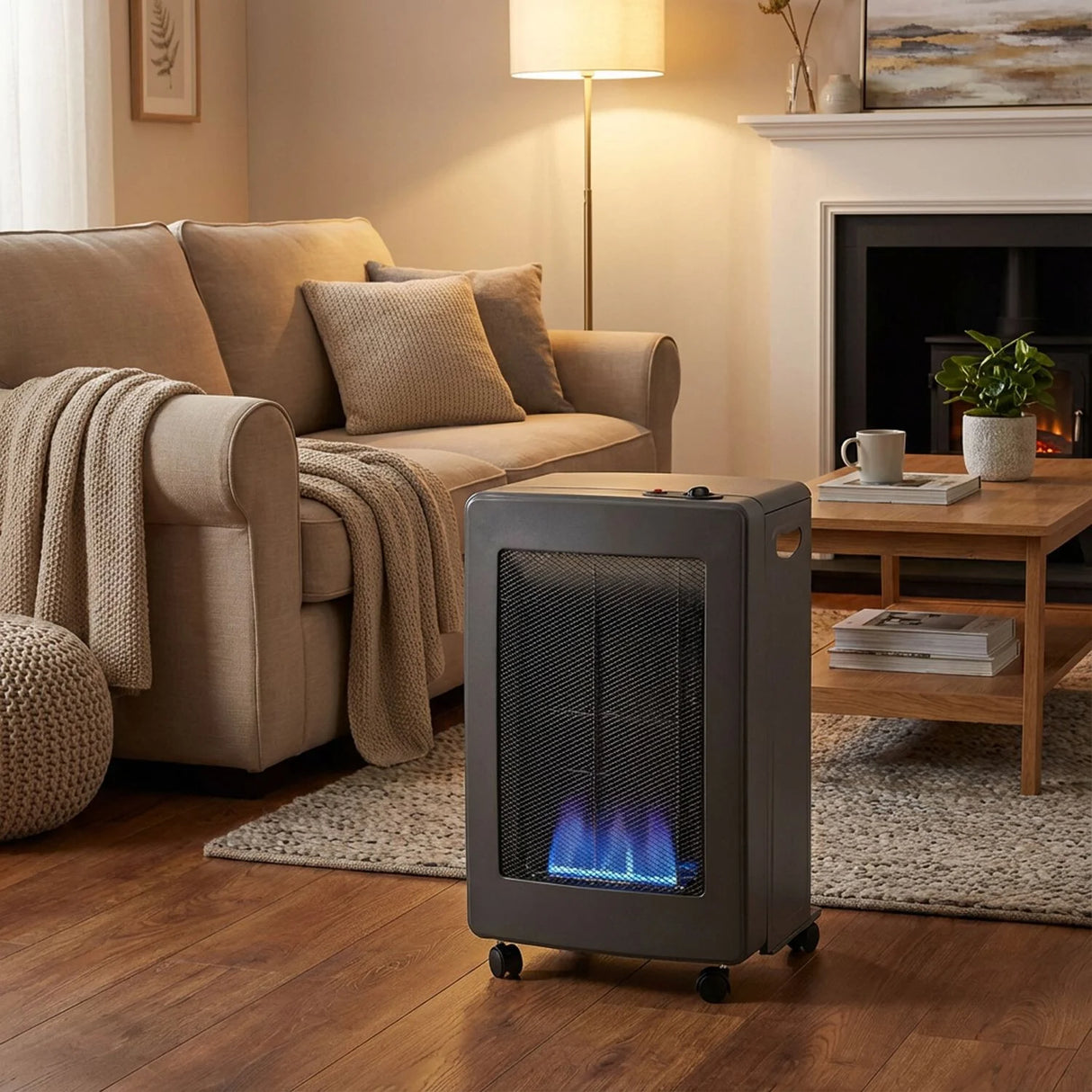 DE VIELLE FOLDABLE BLUE FLAME GAS HEATER