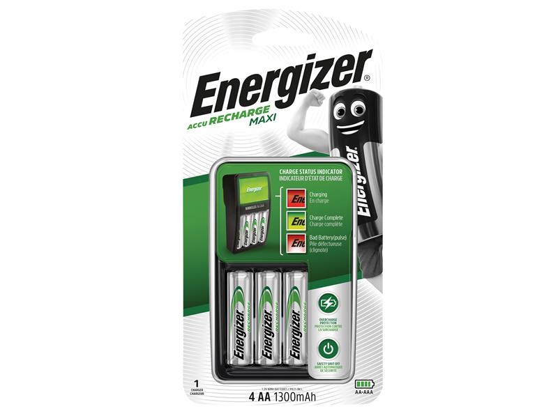 Energizer® Maxi Charger plus 4 x AA 1300 mAh Batteries