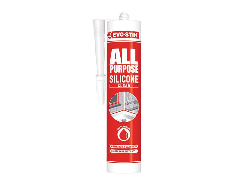 EVO-STIK 112896 All Purpose Flex Silicone Sealant Clear C20