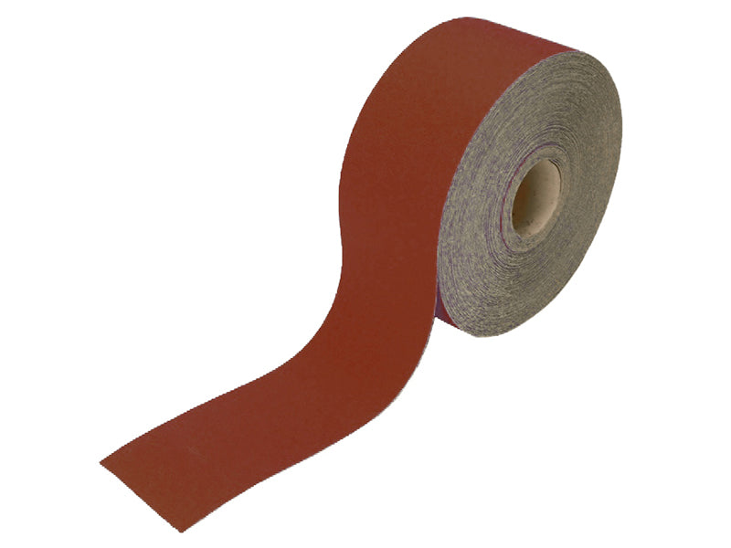 Faithfull Aluminium Oxide Sanding Paper Roll Red Heavy-Duty 115mm x 50m 40G