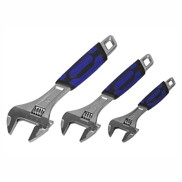 XMS Faithfull 3 Piece Matt Chrome Adjustable Spanner Set