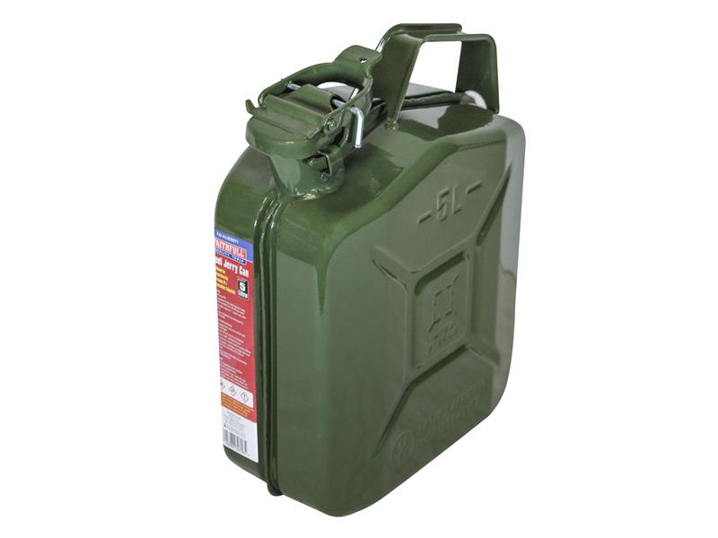 Faithfull Green Steel Jerry Can 5 litre