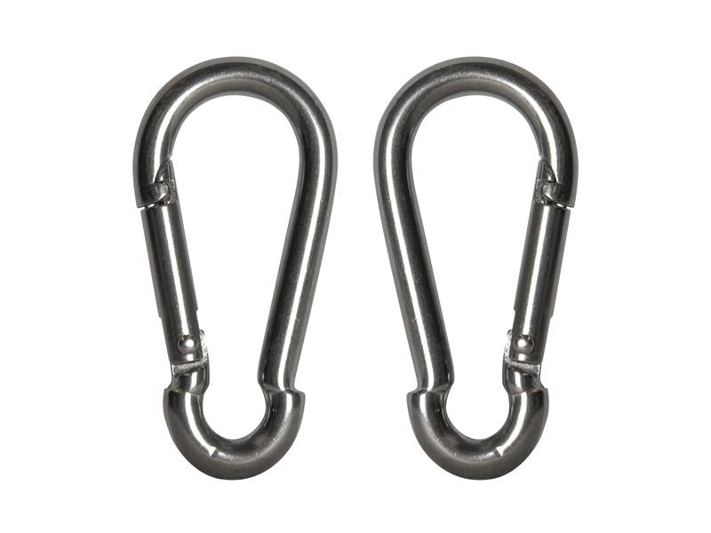 Faithfull Fire Brigade Snap Hook Stainless Steel 6mm (Pack 2)