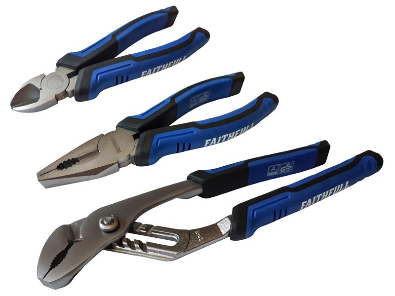 Faithfull Soft Grip Pliers Set, 3 Piece