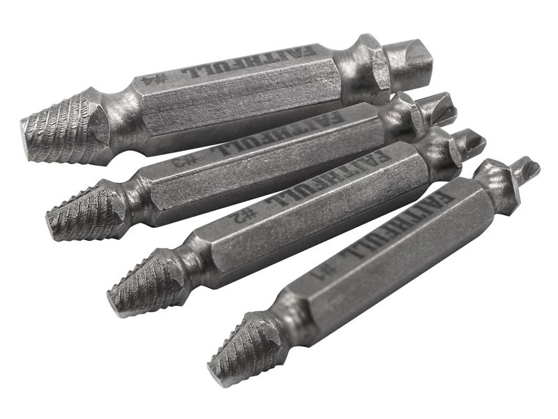 Faithfull Screw Extractor Set, 4 Piece