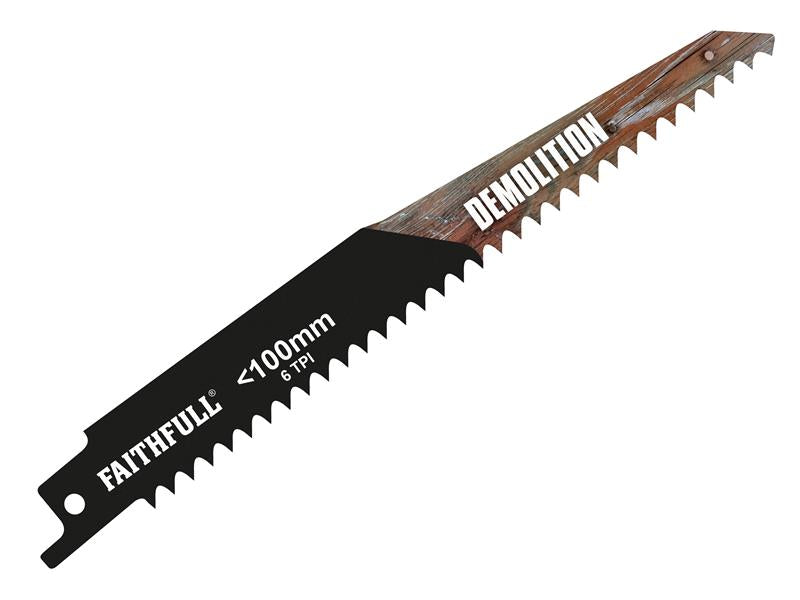 Faithfull S1111DF Bi-Metal Sabre Saw Blade Demolition 228mm 6 TPI (Pack of 5)