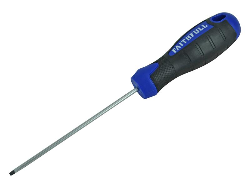 Faithfull Soft Grip Screwdriver Flared Slotted Tip 5.5 x 100mm