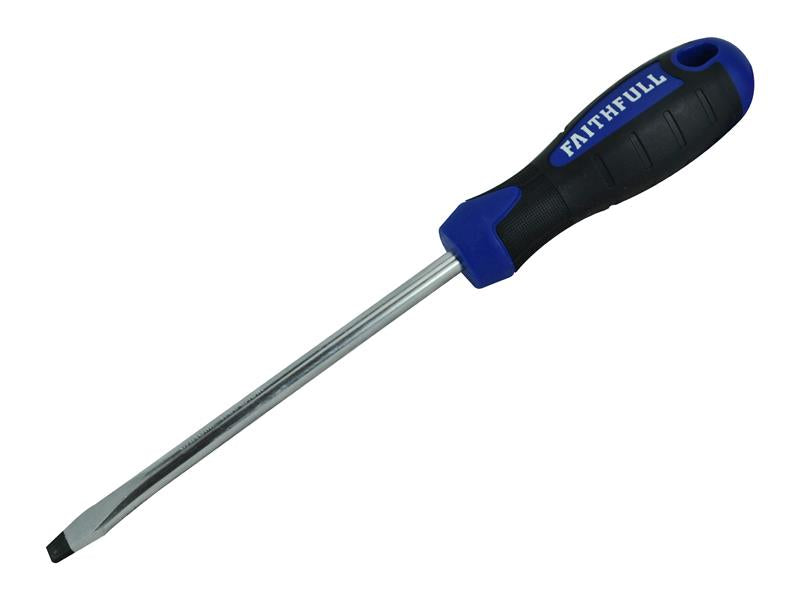 Faithfull Soft Grip Screwdriver Flared Slotted Tip 6.5 x 125mm