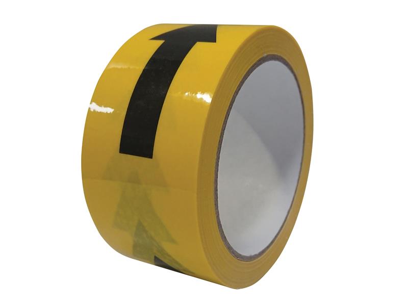 Faithfull Laminated Self-Adhesive Hazard Tape Arrows Black/Yellow 50mm x 33m