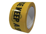 Faithfull Laminated Self-Adhesive Hazard Tape Social Distance Black/Yellow 50mm x 33m
