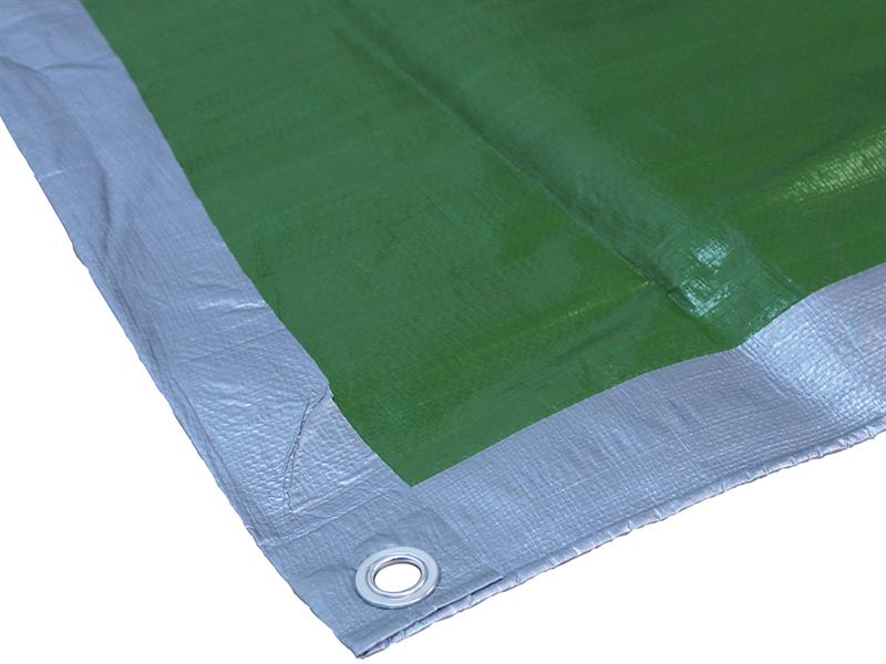 Faithfull Tarpaulin Green/Silver 5.4 x 3.6m (18 x 12ft) 80gsm