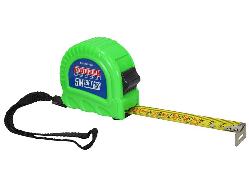 Faithfull Twin Lock Tape Measure 5m/16ft (Width 19mm)