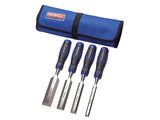 Faithfull Soft Grip Chisel Set + Chisel Roll, 4 Piece