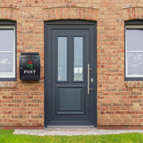 POSTPLUS RED ROSE DIECAST POST BOX BLACK