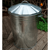 LARGE GALVANISED BIN WITH LID