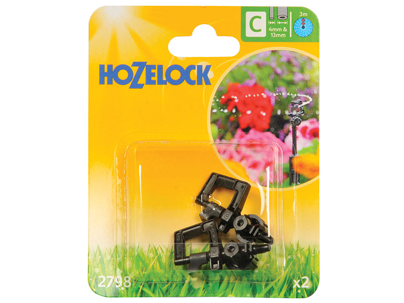 Hozelock 2798 Adjustable 360° Mini Sprinkler (Pack 2)