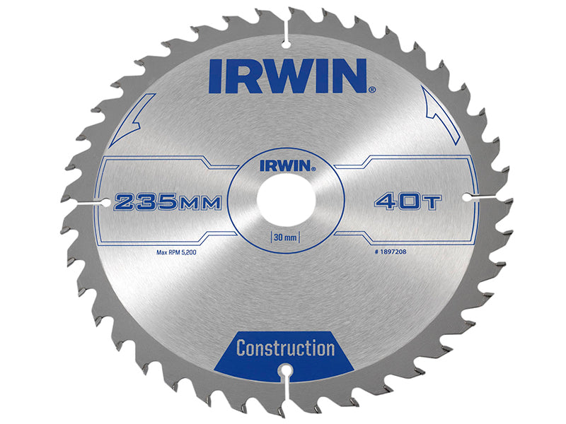 IRWIN® Construction Circular Saw Blade 235 x 30mm x 40T ATB