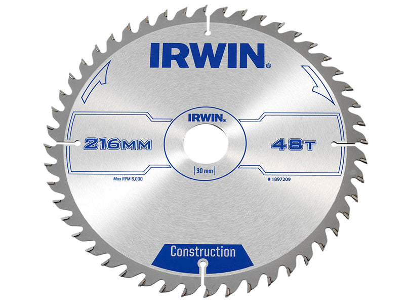 IRWIN® General Purpose Table & Mitre Saw Blade 216 x 30mm x 48T ATB