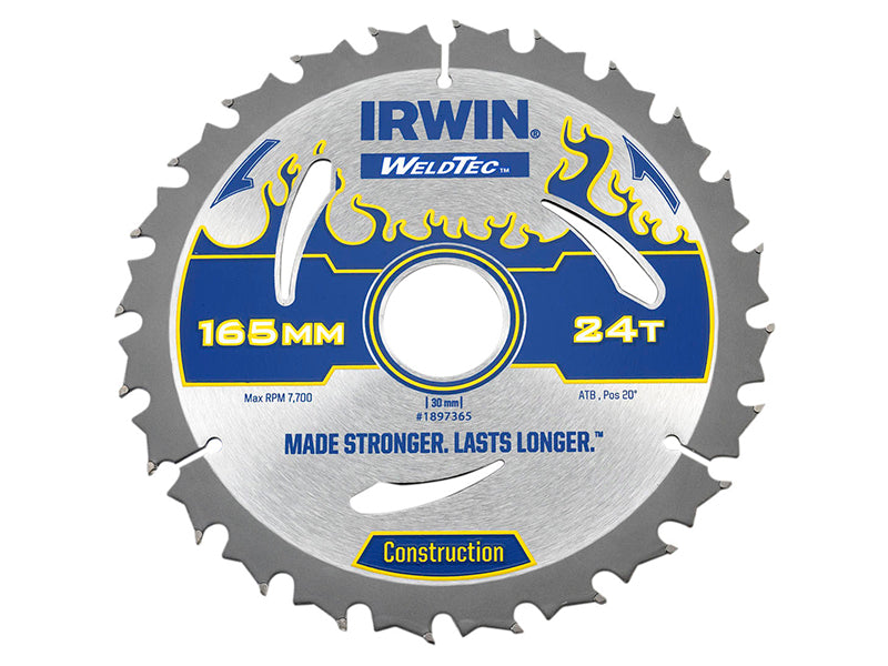 IRWIN® Weldtec Circular Saw Blade 165 x 30mm x 24T ATB