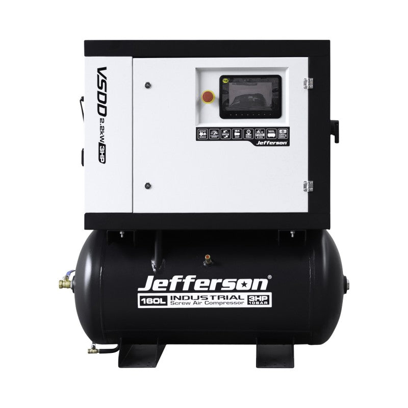 JEFFERSON 160 LITRE 3HP 10 BAR SCREW COMPRESSOR (230V)