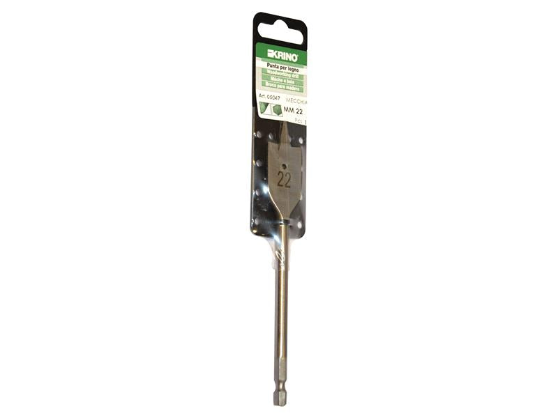 Krino Flat Wood Drill Bit 22mm Display Pack