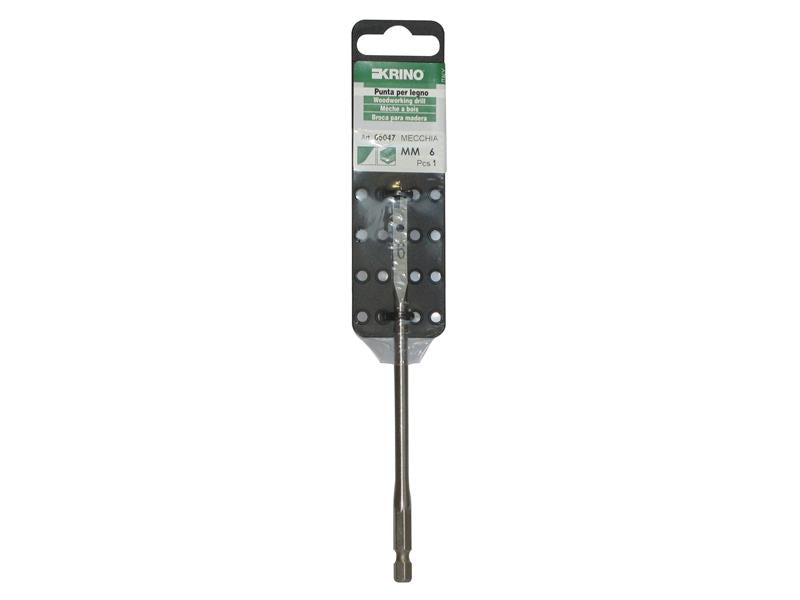 Krino Flat Wood Drill Bit 6mm Display Pack