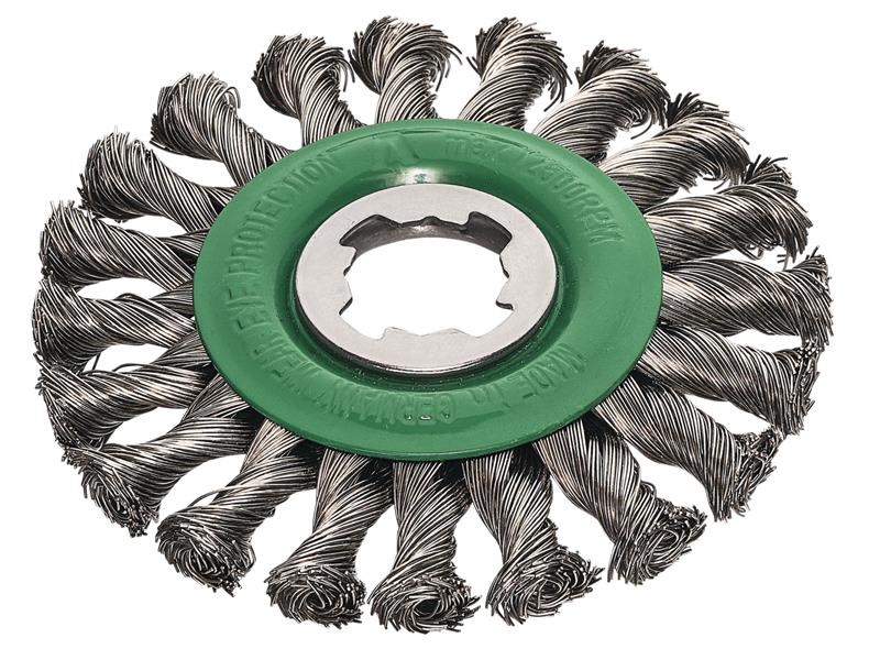 Lessmann X-Lock Stainless Steel Knot Wheel Brush 115mm Non Spark