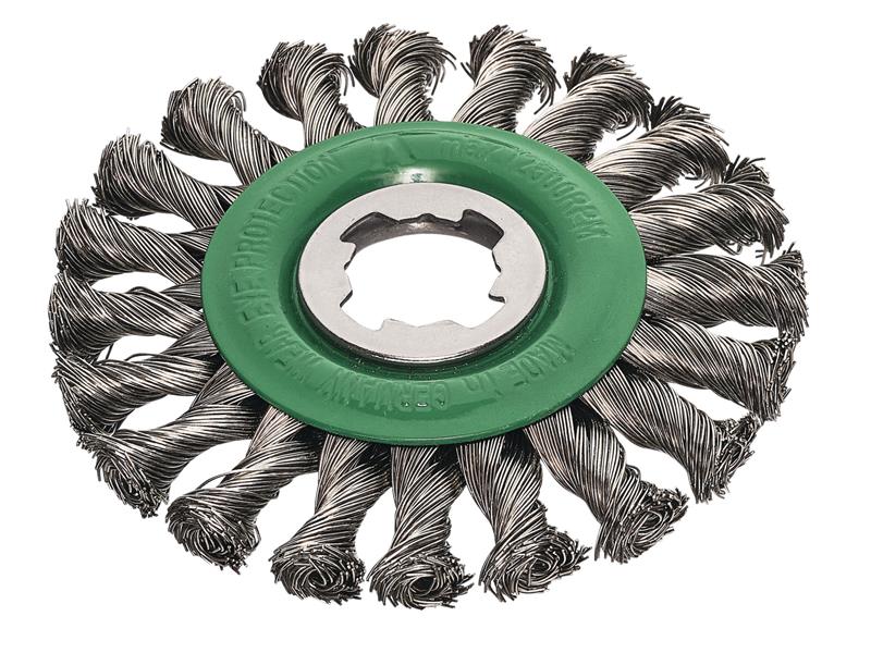 Lessmann X-Lock Stainless Steel Knot Wheel Brush 125mm Non Spark