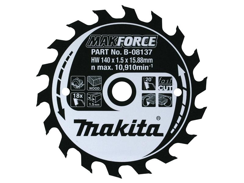 Makita B-08501 MAKFORCE TCT Circular Saw Blade 210 x 30mm x 40T