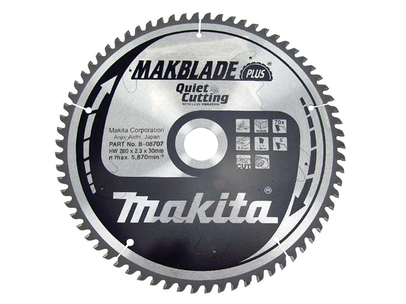 Makita B-08707 MAKBLADE PLUS® TCT Circular Saw Blade 260 x 30mm x 70T