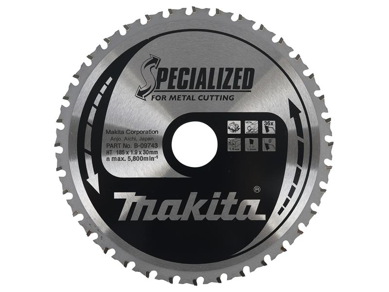 Makita B-09759 Specialized for Metal Cutting Saw Blade 185 x 30mm x 38T