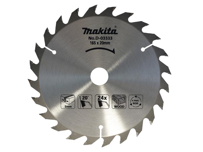 Makita D-03333 TCT Circular Saw Blade 165 x 20mm x 24T