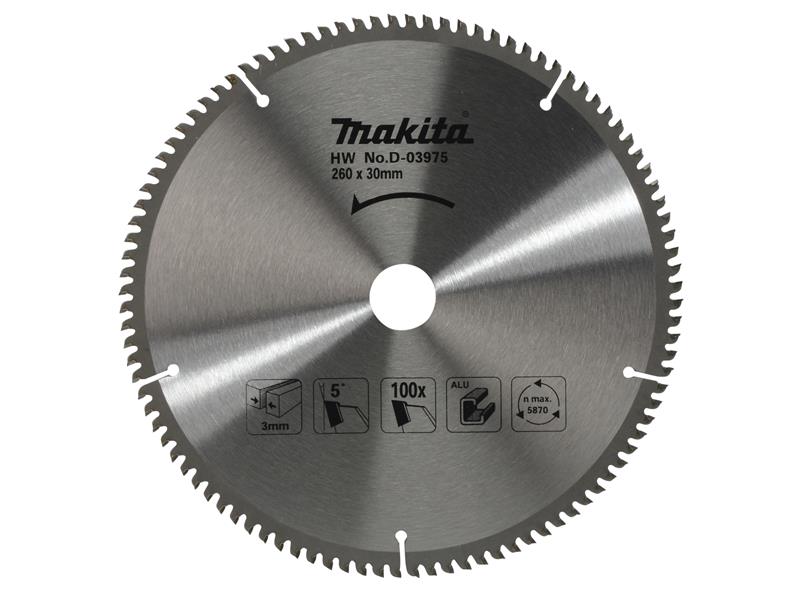 Makita D-03975 TCT Mitre Saw Blade 260 x 30mm x 100T