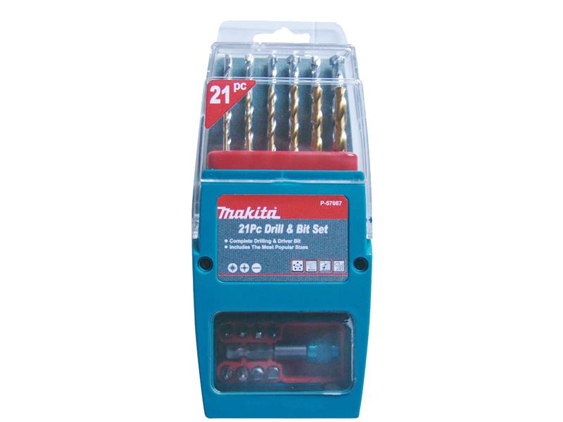 Makita P-57087 Titanium Coated Drill & Driver Set, 21 Piece