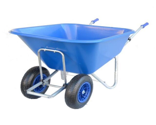 MOY 200L 9BLUE) PLASTIC BODY WHEELBARROW TWIN WHEEL