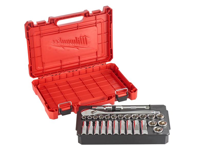 Milwaukee Hand Tools 1/2in Drive Ratcheting Socket Set, 28 Piece