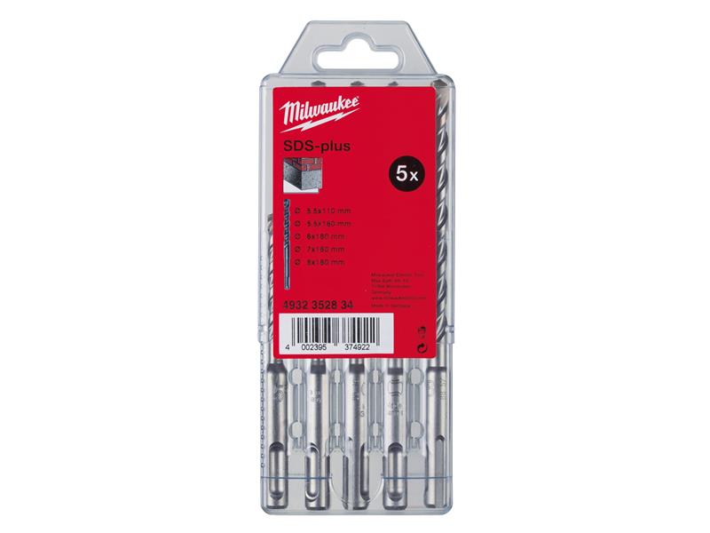 Milwaukee Power Tools SDS Plus M2 Drill Bit 2 Cut Set, 5 Piece