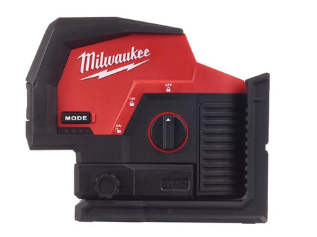 Milwaukee Power Tools M12™ CLLP-301C Green Cross Line Laser with Plumb Points 12V 1 x 3.0Ah Li-ion