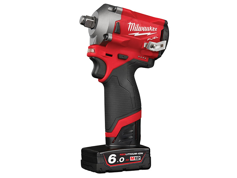 Milwaukee Power Tools M12 FIWF12-622X FUEL™ Impact Wrench Kit 12V 1 x 2.0Ah & 1 x 6.0Ah Li-ion